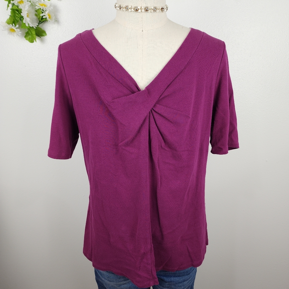 Lane Bryant Purple Tee With Twist Top Sz 14/16